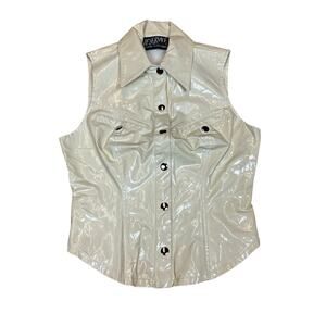 Vintage Lip Service Snap Button Vest Women's Small Rare Y2k